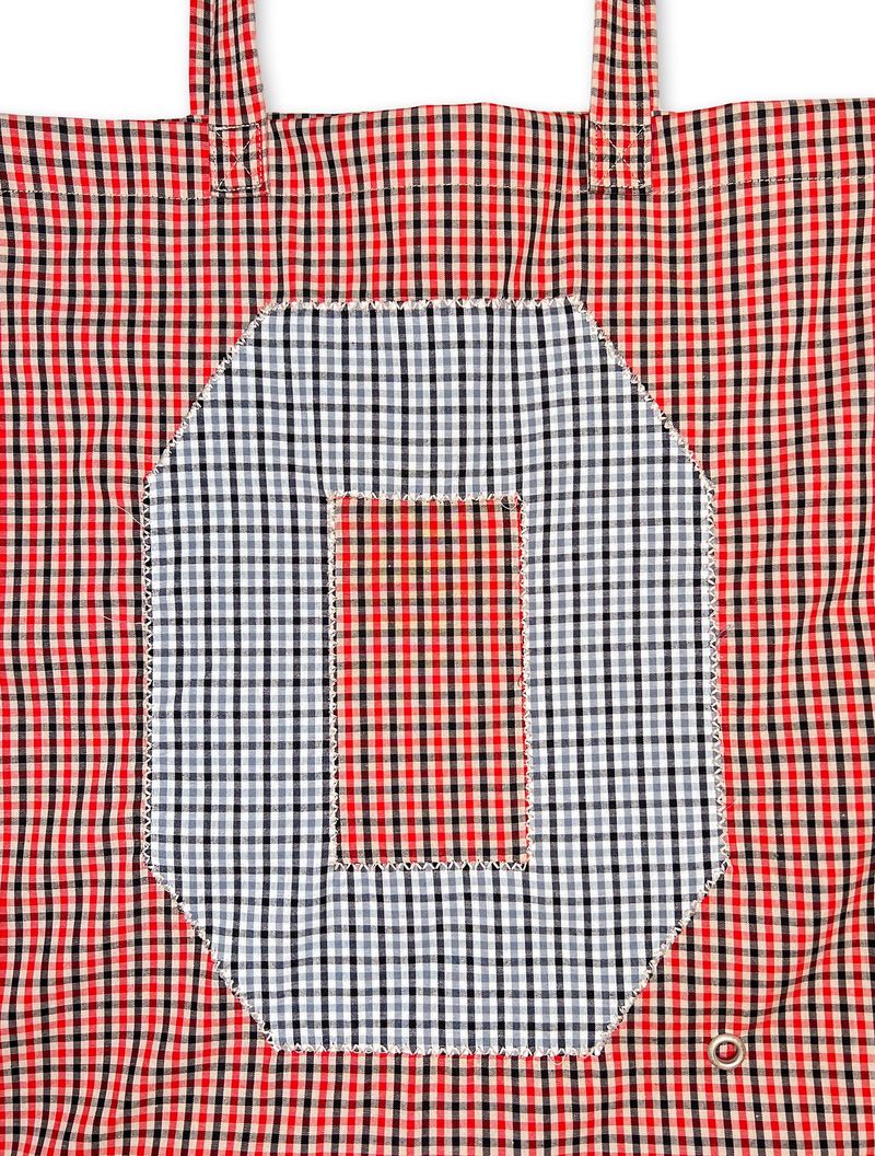 0 Applique Check Eco Bag / Red