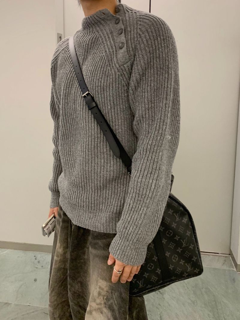 Side Mock Cash Knit 5C