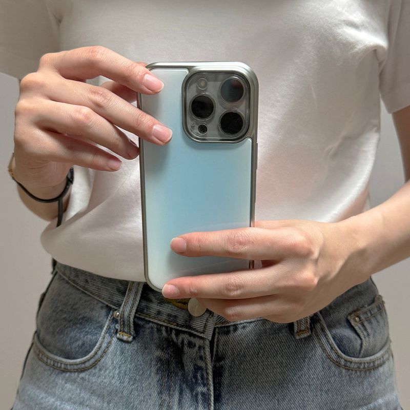 [MADE] silver blusted epoxy bumper case - ice soda