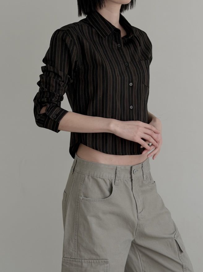 Hettie Striped Crop Shirt
