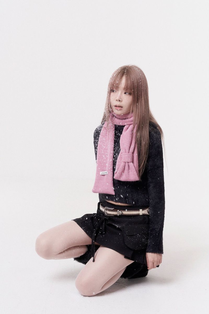 Mini ribbon muffler_pink