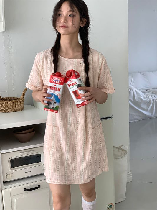 SOFT FLOWER BUTTON DRESS (2C)