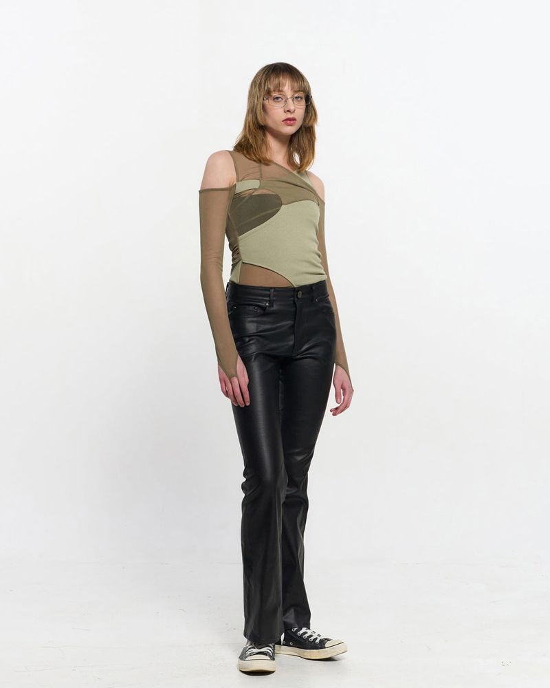 In&Out Knitted Top _  OLIVE GREEN