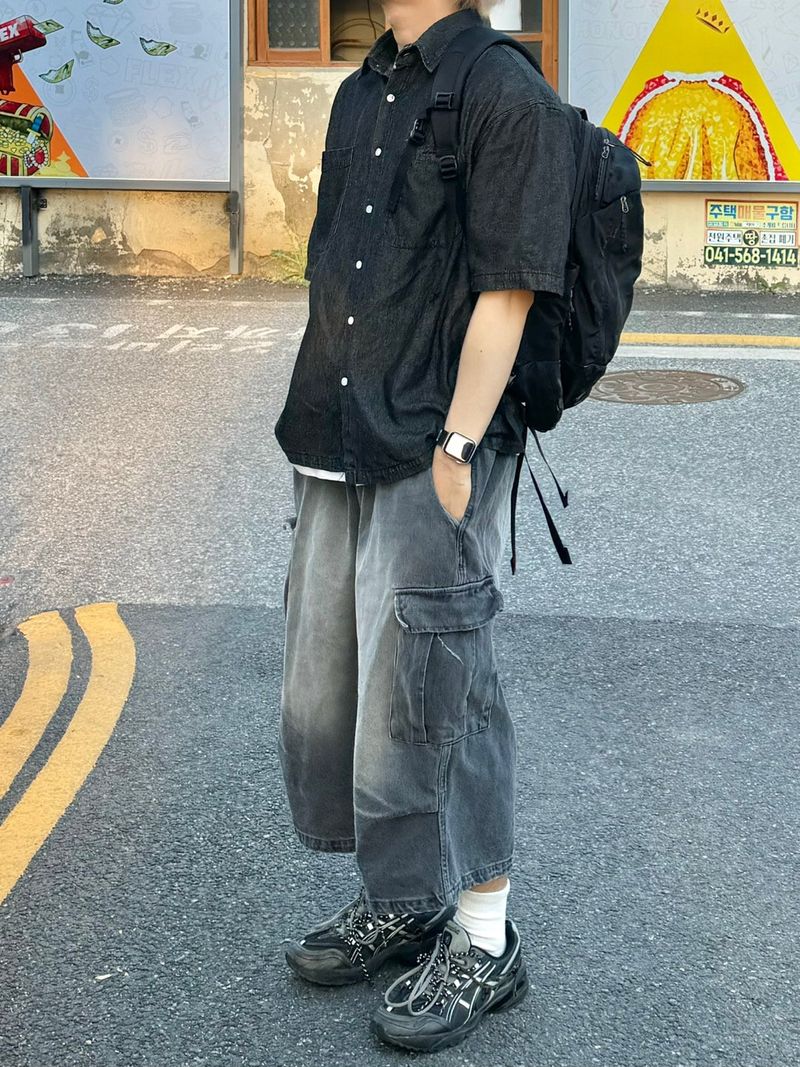 Diff denim short sleeve shirt 2C