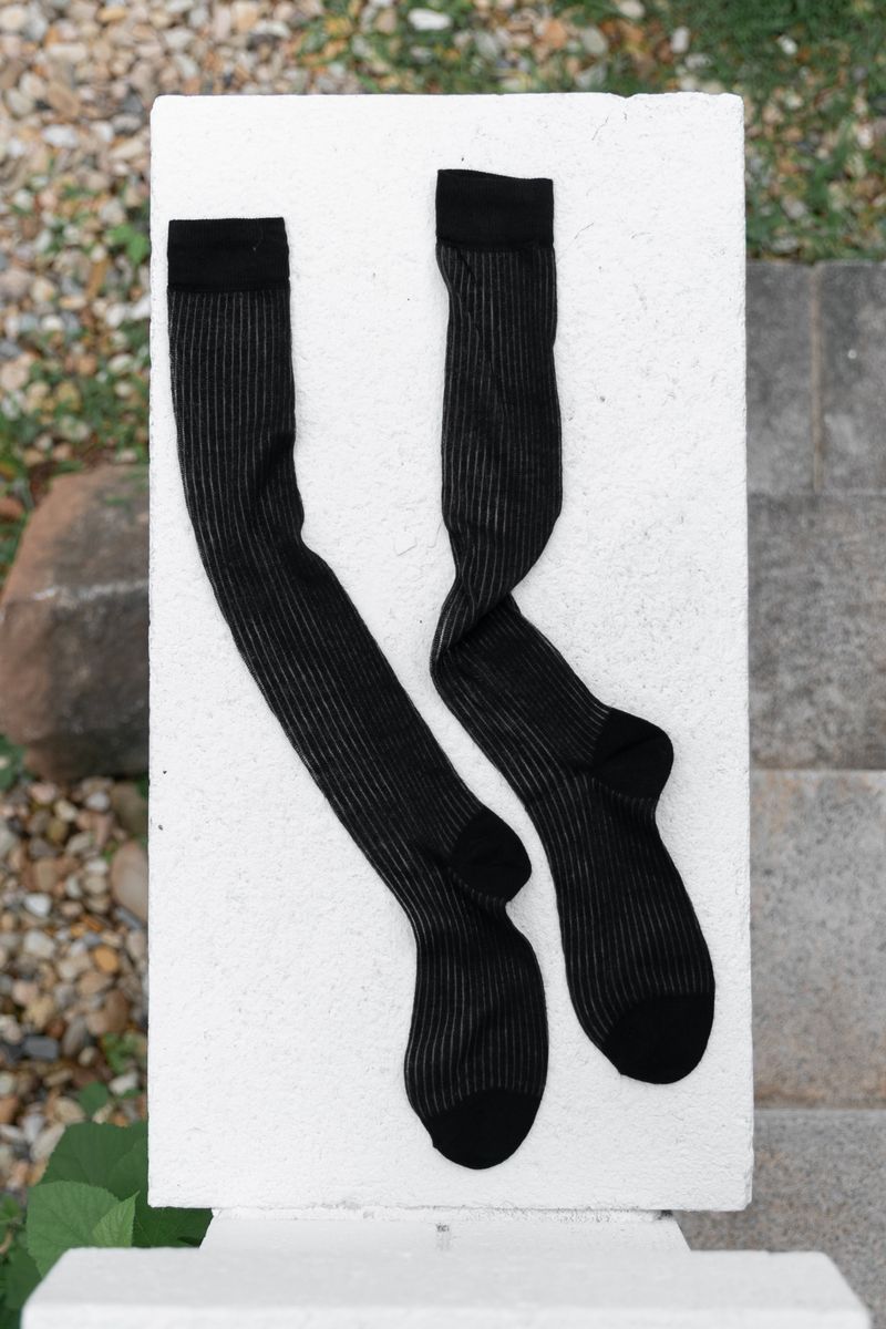 stripe see-through long socks(2colors)
