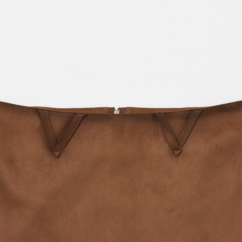 OIL BRIDGE SUEDE SKIRT BROWN