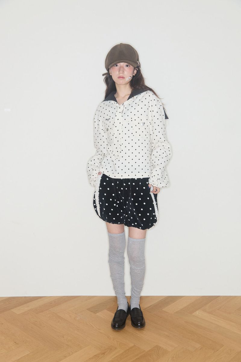 POLKA STAR PATCH SAILOR BLOUSE (IVORY)