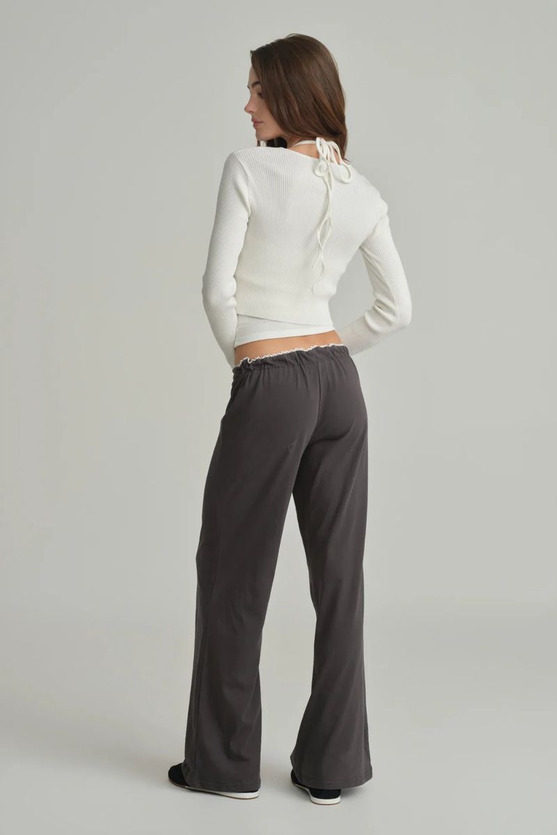 Ivy lace-up pants, Charcoal