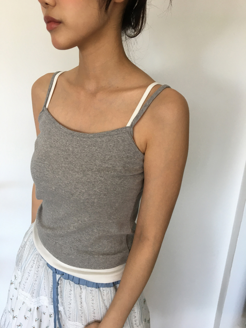 Double layered sleeveless top(3color) 