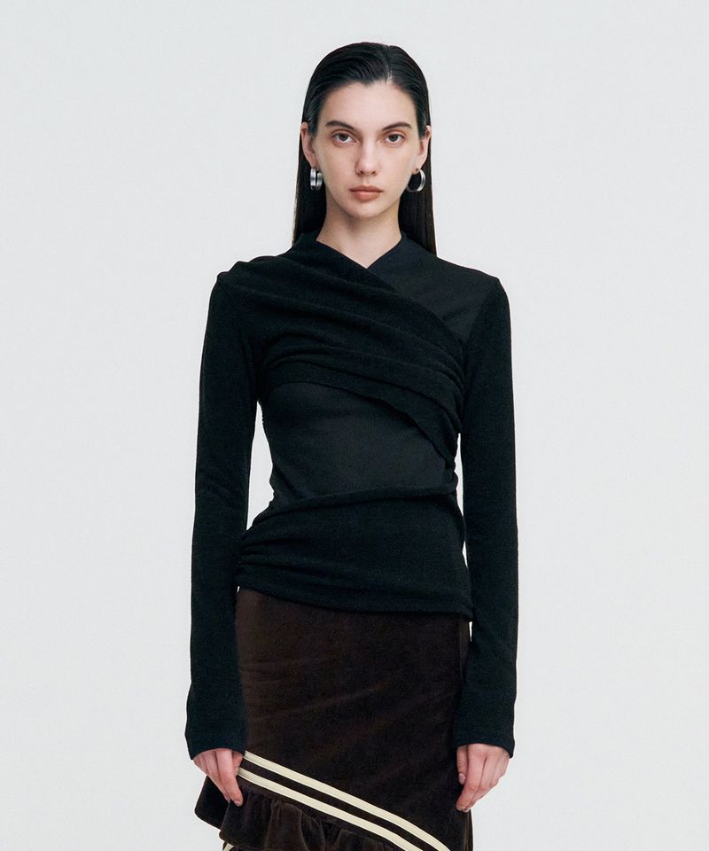 Layered Knit Top _ BLACK