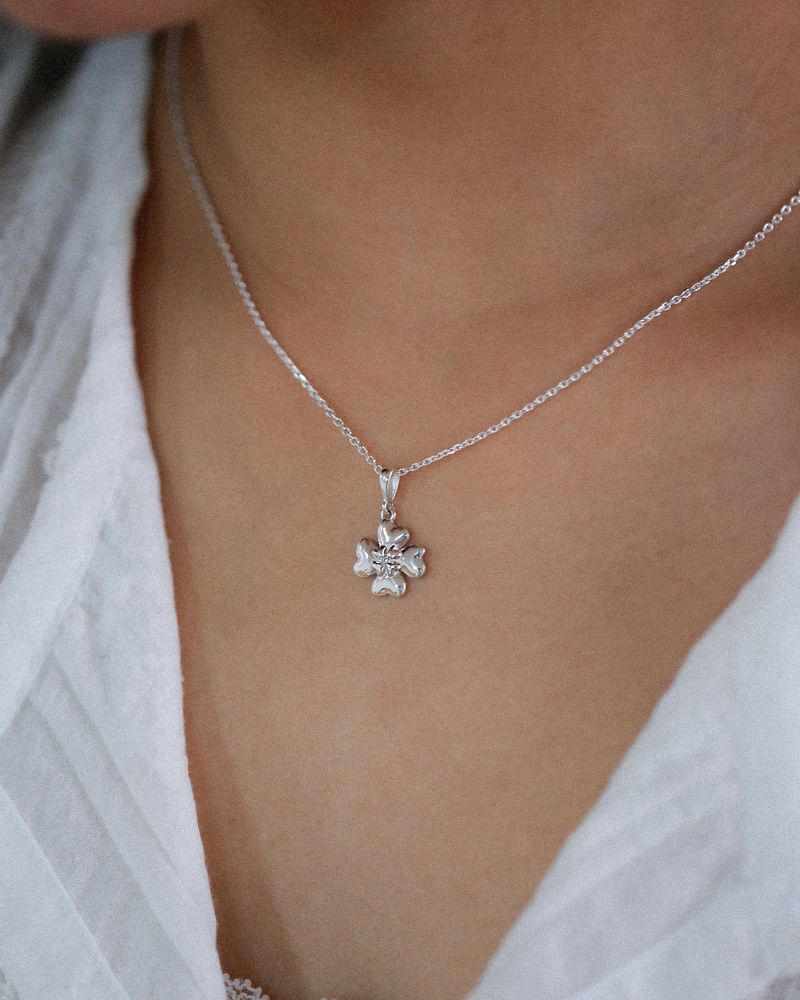 Double clover necklace SV (925 silver)