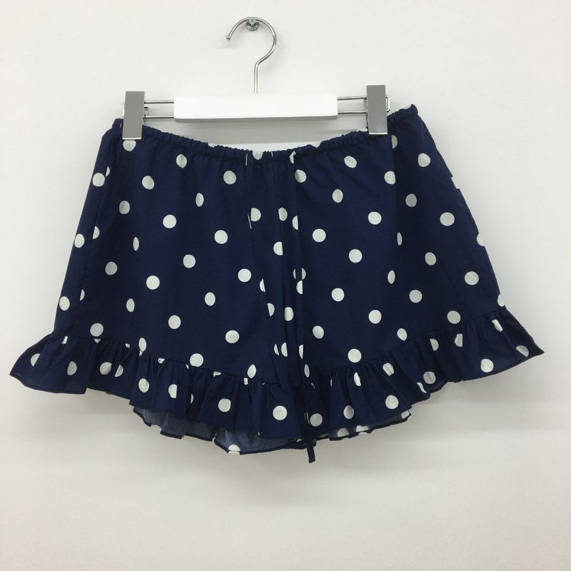 Pu Dot Frill Shorts  (2color)