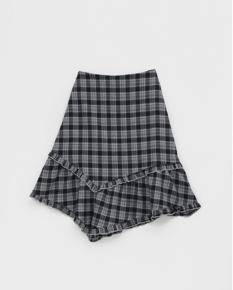 [MADE] Levein Checkered Cancan Midi Skirt