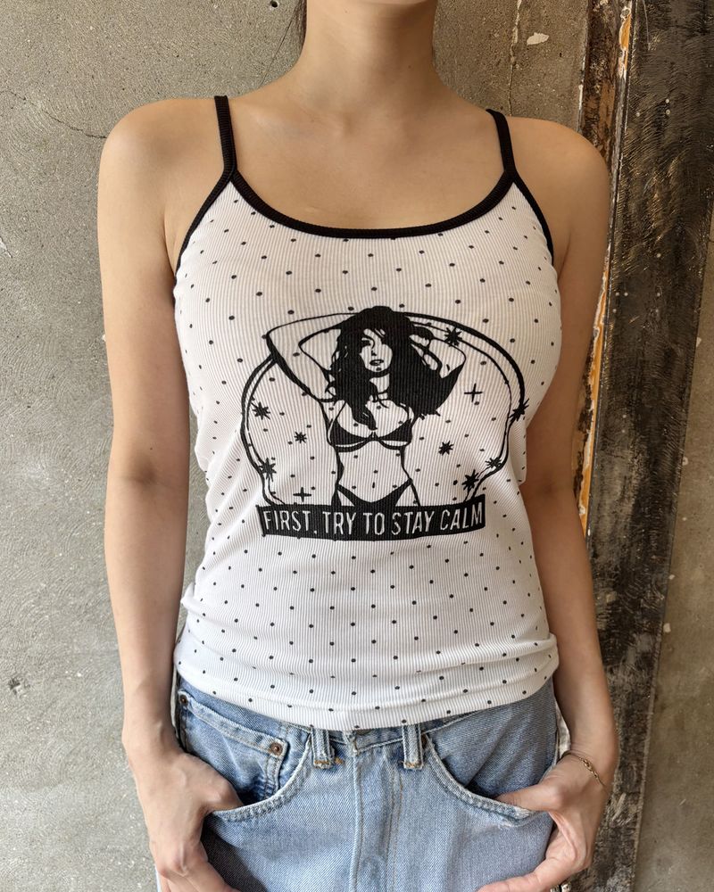 TRY TO STAY CALM Sleeveless (WHITE)