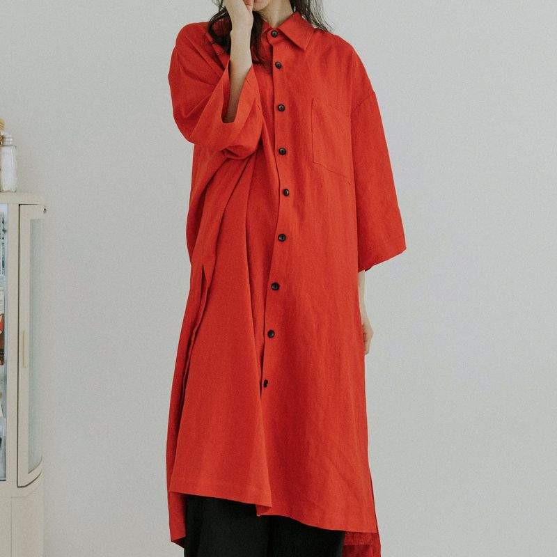 malen（マレン）の「unisex wide sleeve long shirts red（Tops）」