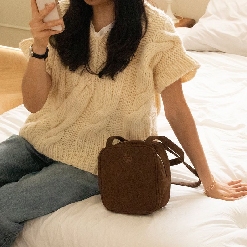 square suede bag _choco brown