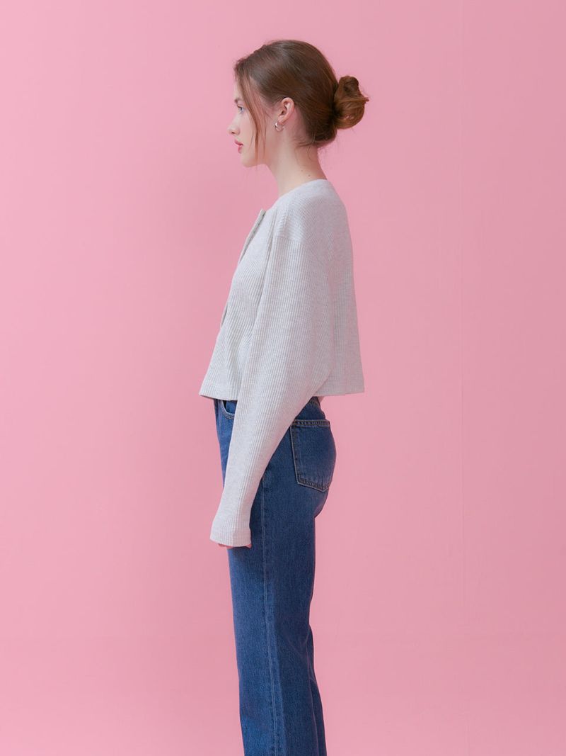 WAFFLE CROP T-SHIRT_OATMEAL