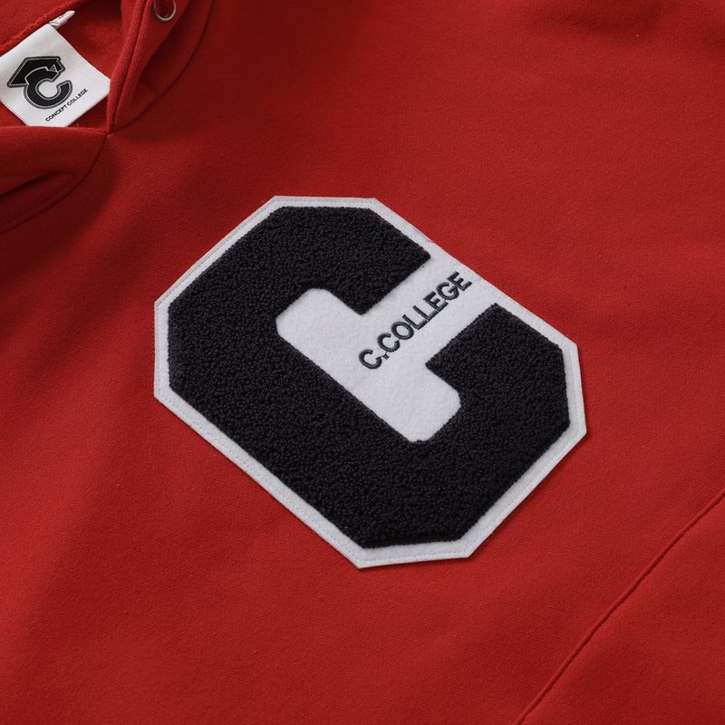 Mix C patch Hoodie / Red [Unisex]