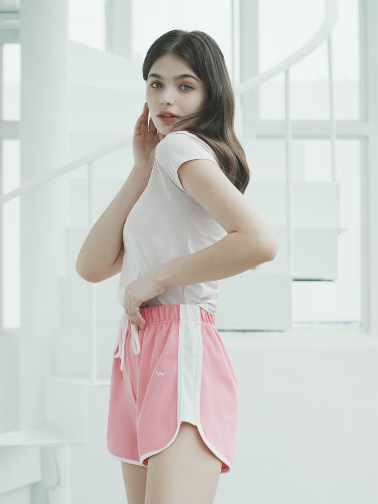 P1010 MESH DOLPHIN PANTS_PINK