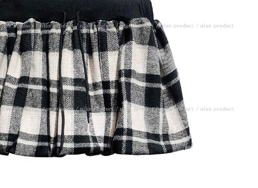 Pilen Check Pumpkin Mini Skirt