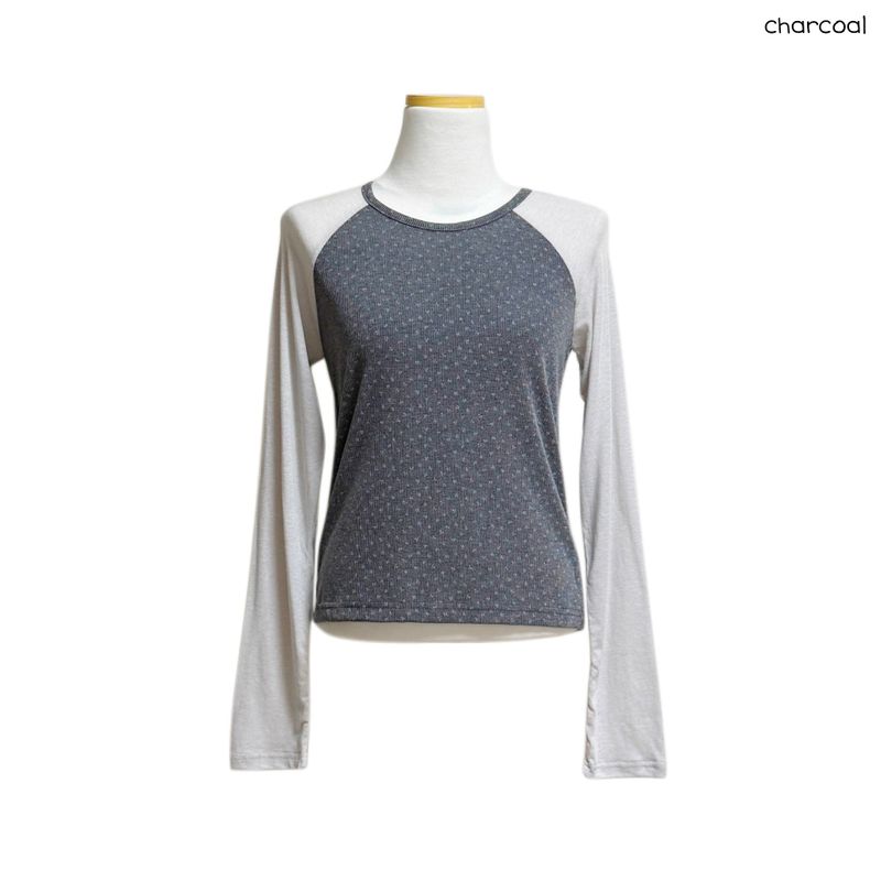 (3color) Ditsy Flower Raglan Long Sleeve Tee