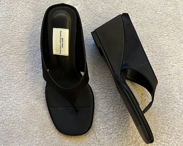 Secret: 7cm Square Wedge Sandals Flip-Flops