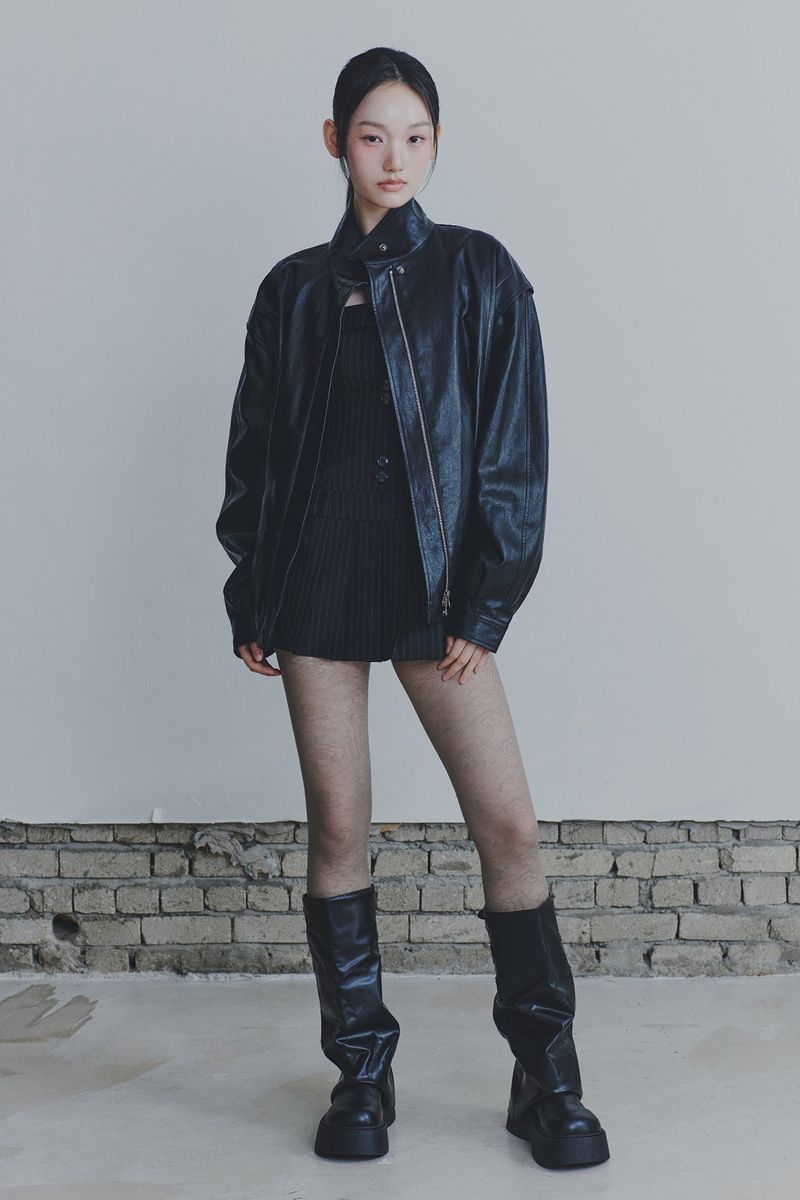 THALIA LEATHER JACKET black