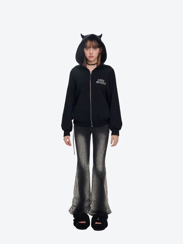 13DE MARZO(トレセ・デ・マルゾ)の「13DE MARZO Angel Devil Bear Zipped Hoodie(Tops)」