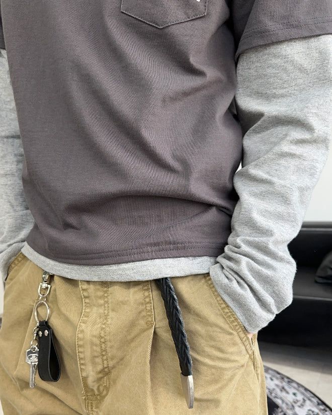 The N Embroidered Pocket Layered Tee