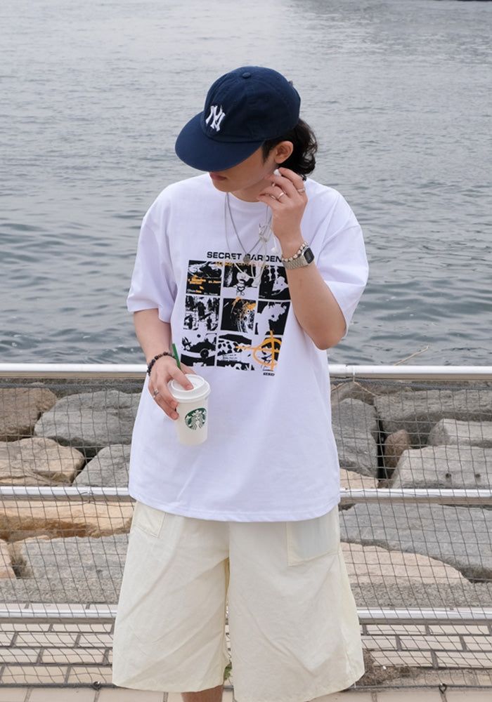 SEMIKAJI(セミカジ)の「ND GARDEN Printing 1/2 T(Tops)」