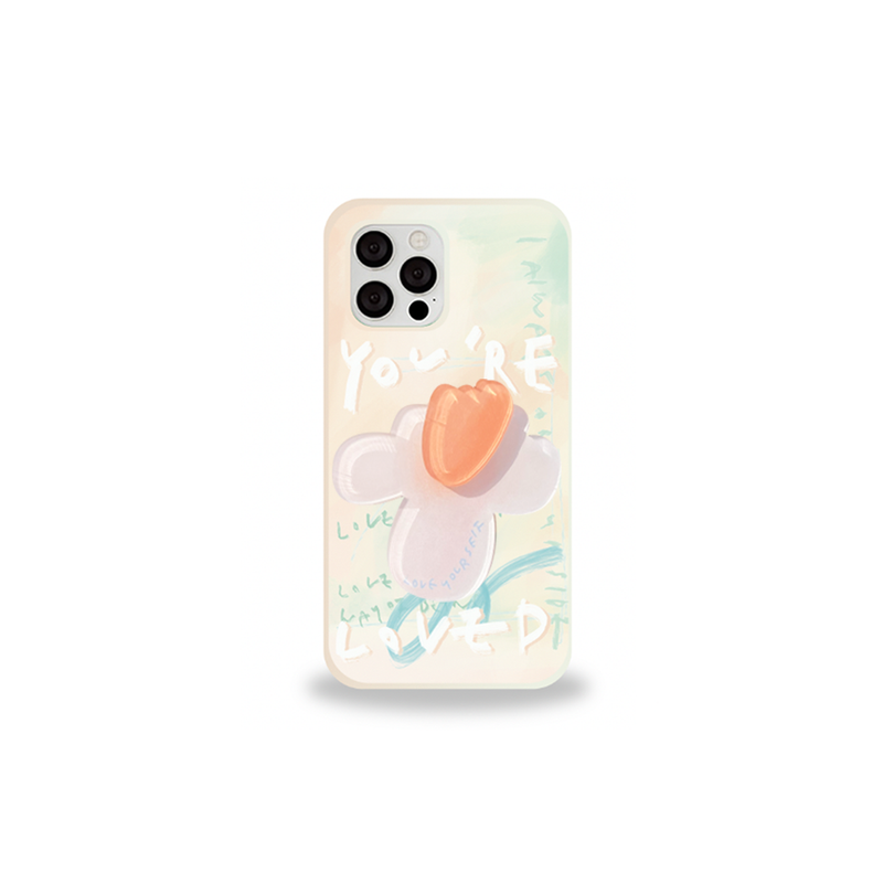 LOUMOI（ロウモイ）の「[セット] リーフシリーズ : スプリングブリーズフォンケース + ナルシススマホグリップ（スマホグッズ/小物）」