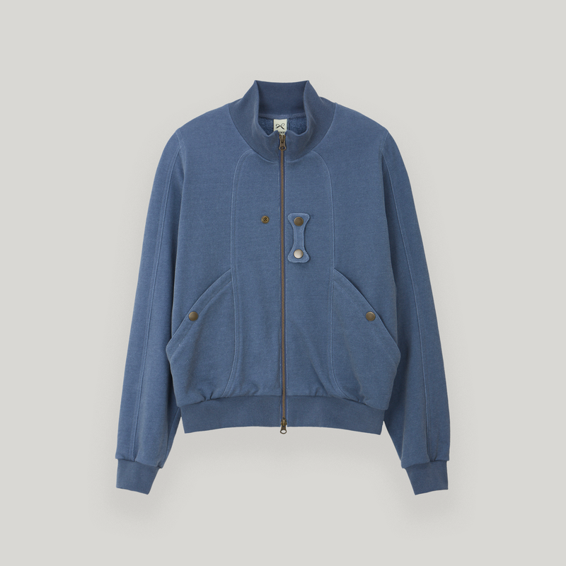 Blue Butterfly Pigment Jersey Zip-up