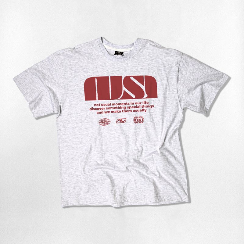 NOTUSUAL(ノットユージュアル)の「NUSL Red Logo Over-fit T-Shirts - 4COLOR(Tops)」