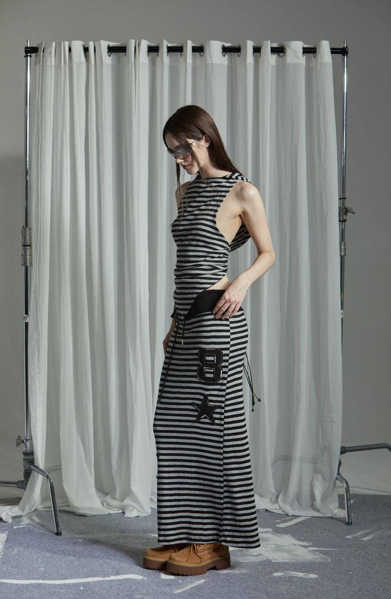 STRIPE LONG SKIRT