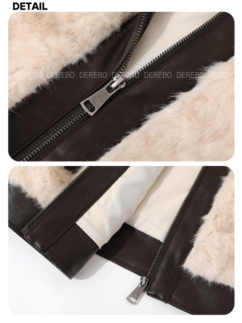 Mood-shirring leather jacket