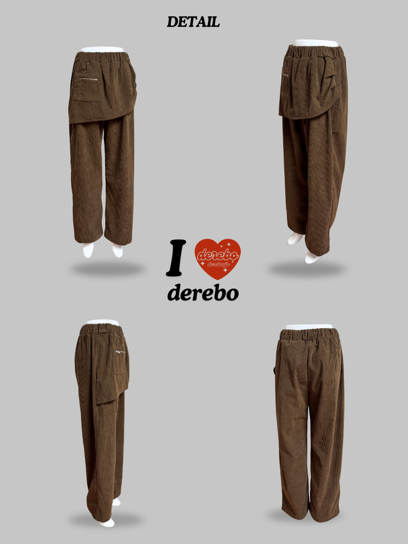 Corduroy Banded Layered Pants