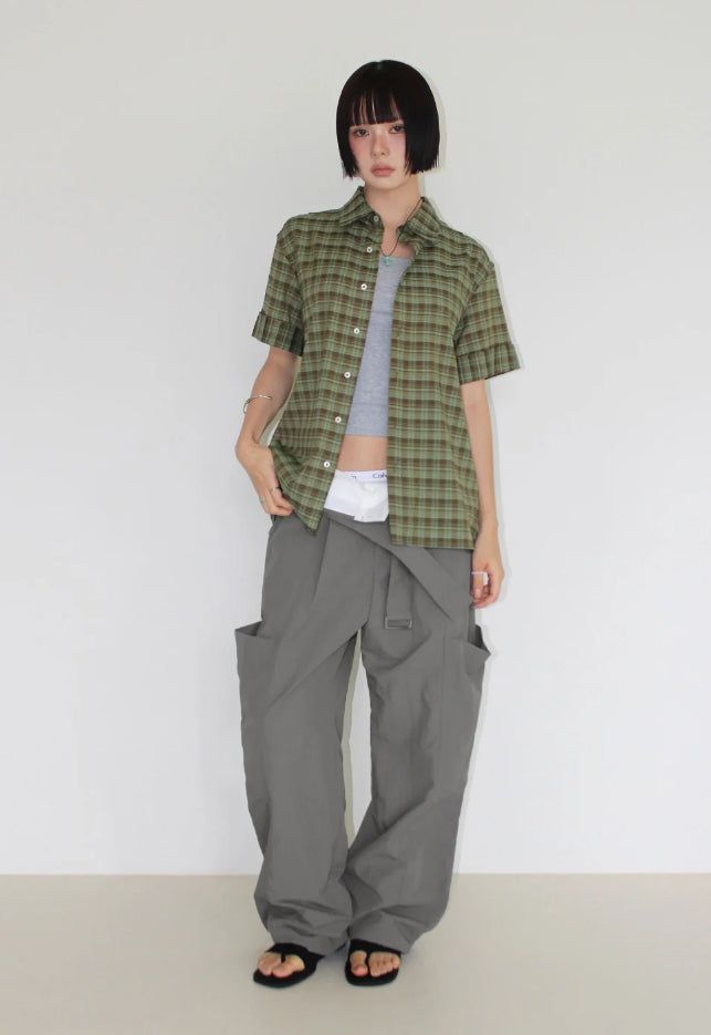 CHECK ROLL-UP SHIRT