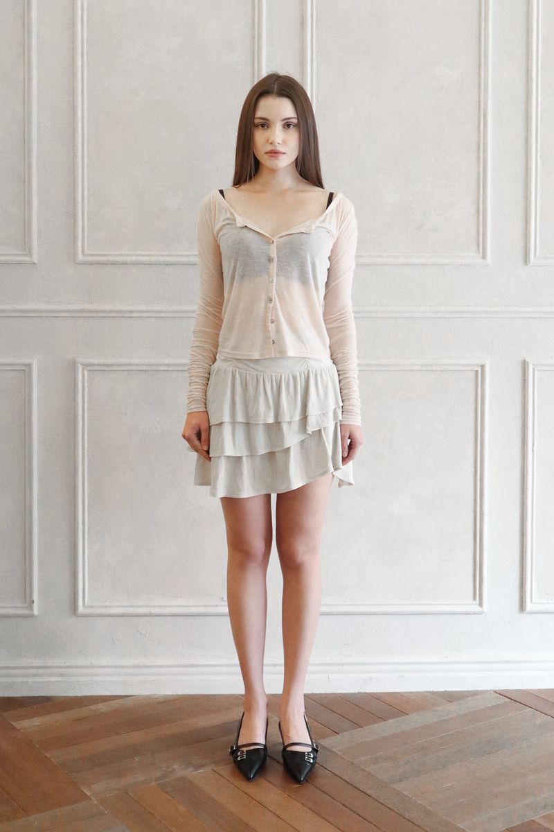Ariel flare skirt (beige)