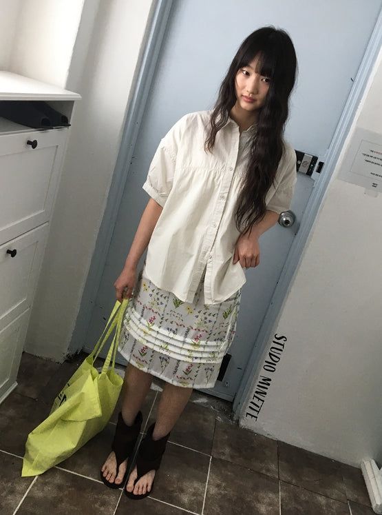 Hashita Flower Chiffon Mini Skirt