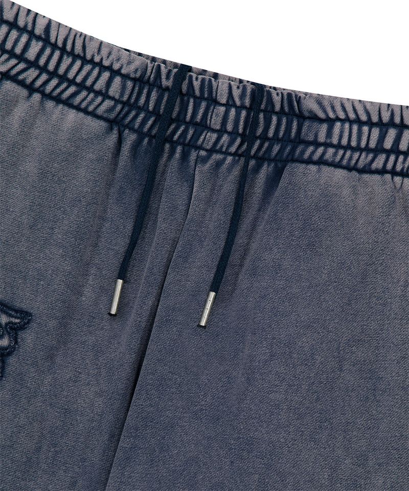 WASHED CUT OFF APPLIQUE SWEAT PANT