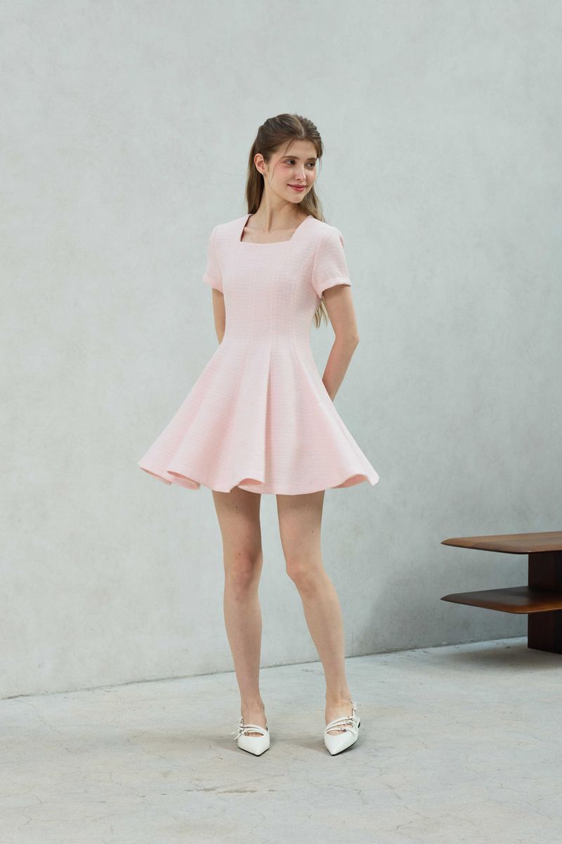 LANI TWEED DRESS / PINK