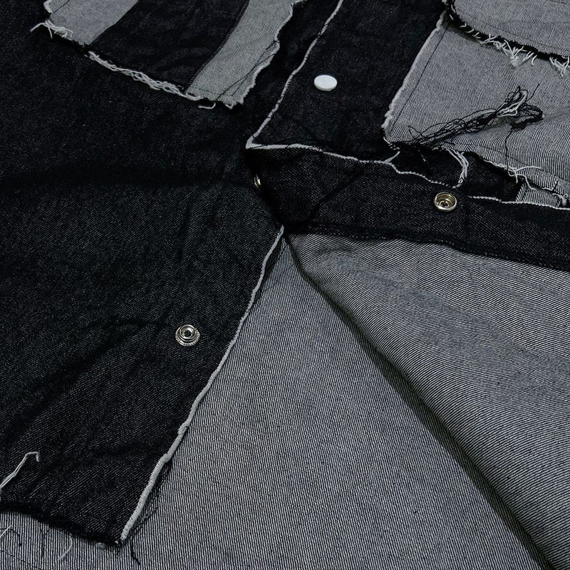 grunge denim shirt_black