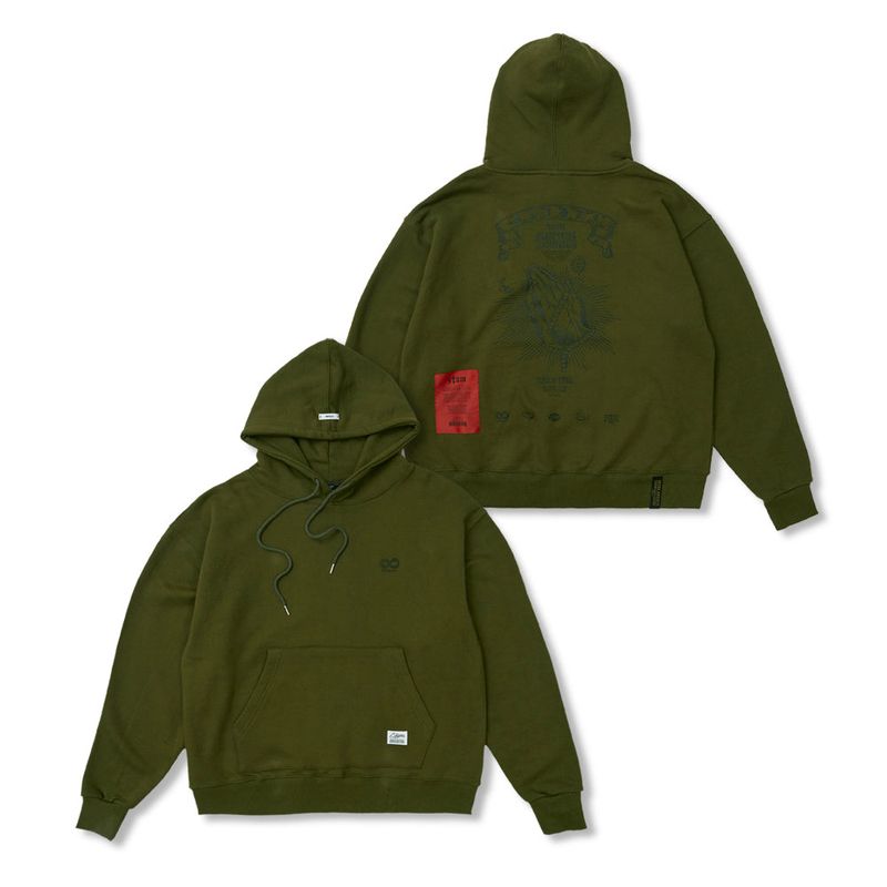 STIGMA(スティグマ)の「Praying Oversized Hoodie Black / Khaki(Tops)」