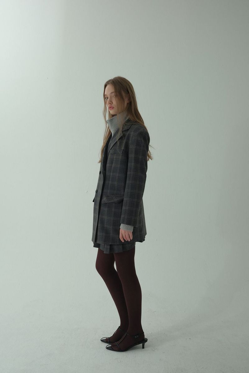 GLAM CHECK SKIRT_BLACK