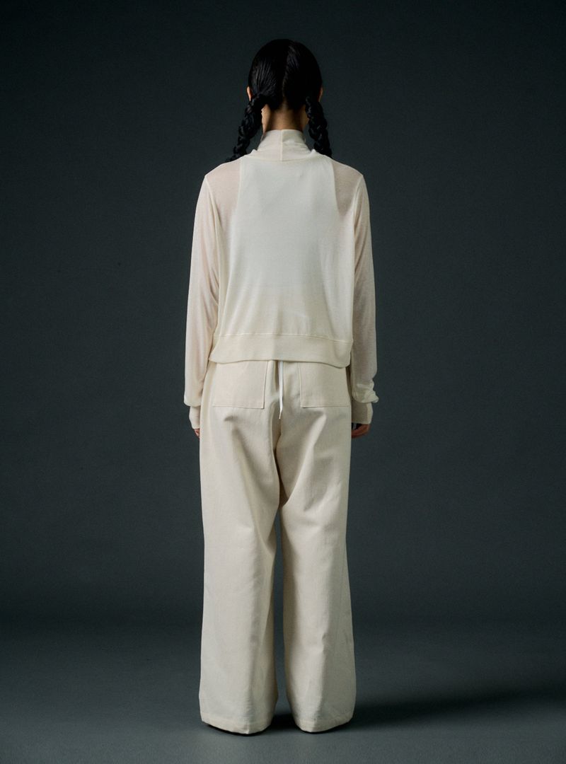 Back string pants (beige)