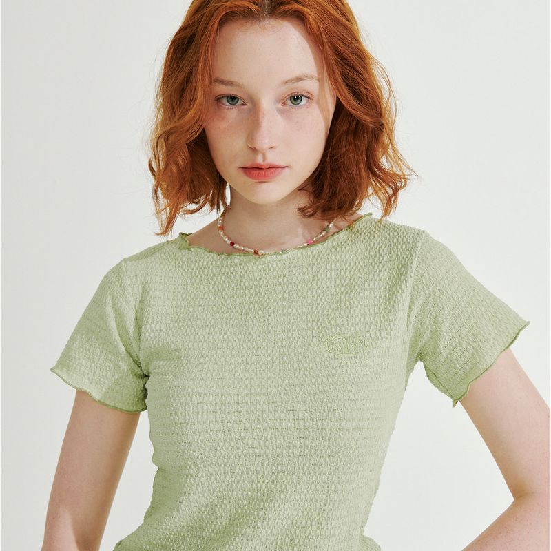 Between A and B（ビットウィーンエーアンドビー）の「INTERLOCK STITCH EMBOSSING TOP_MELON（Tops）」
