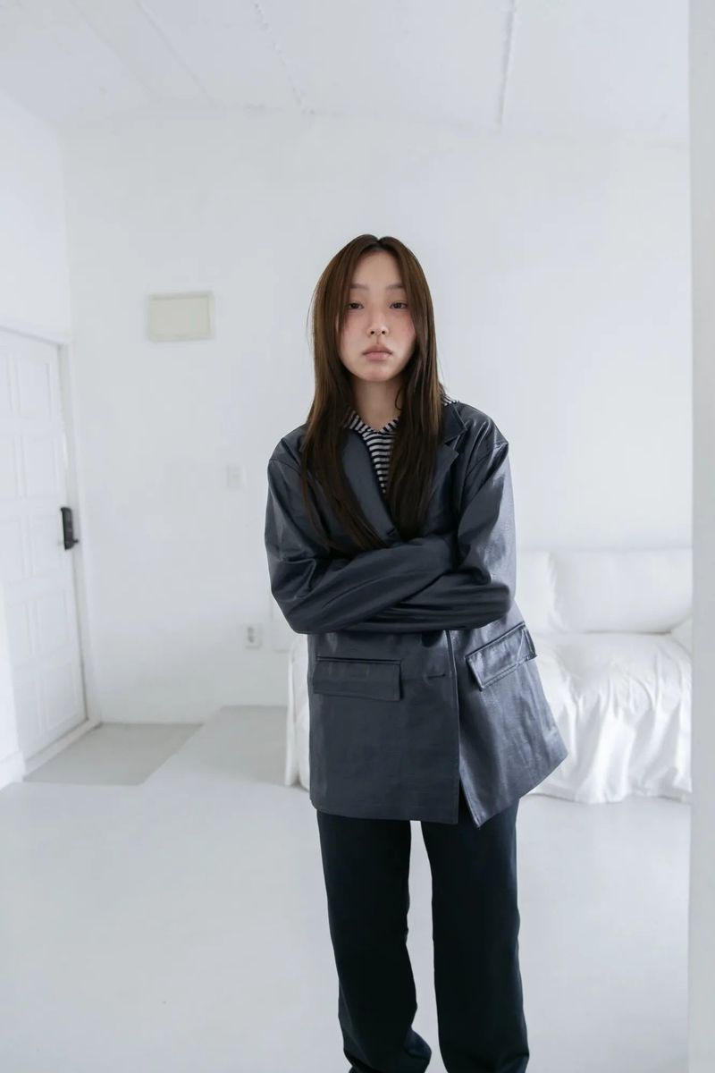 regular leather jacket(2colors)