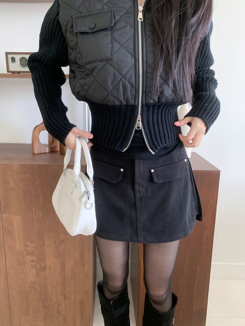 Motion Two-Way Zipper Quilted Knit Padding (3 Colors)