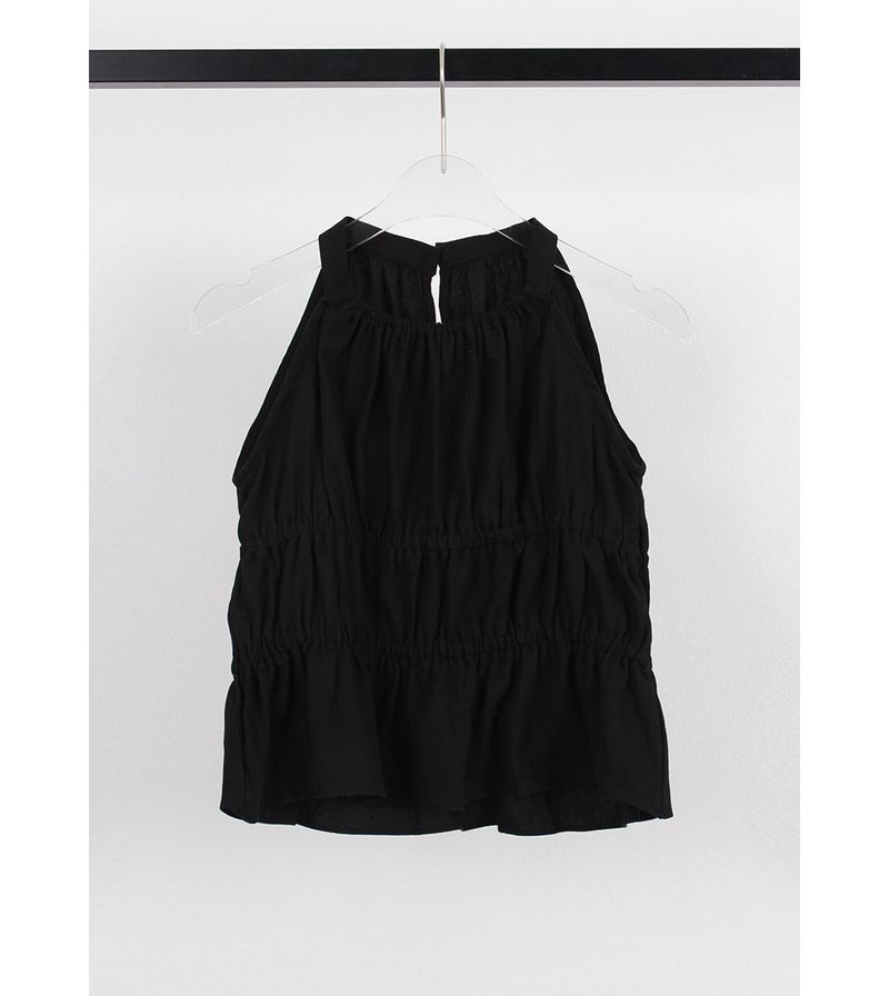 HALTER SHIRRING BLOUSE
