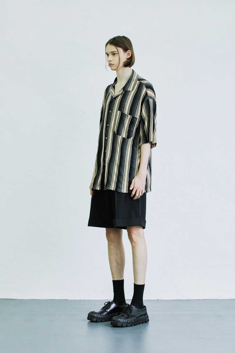 airo grunge stripe jersey shirt brown